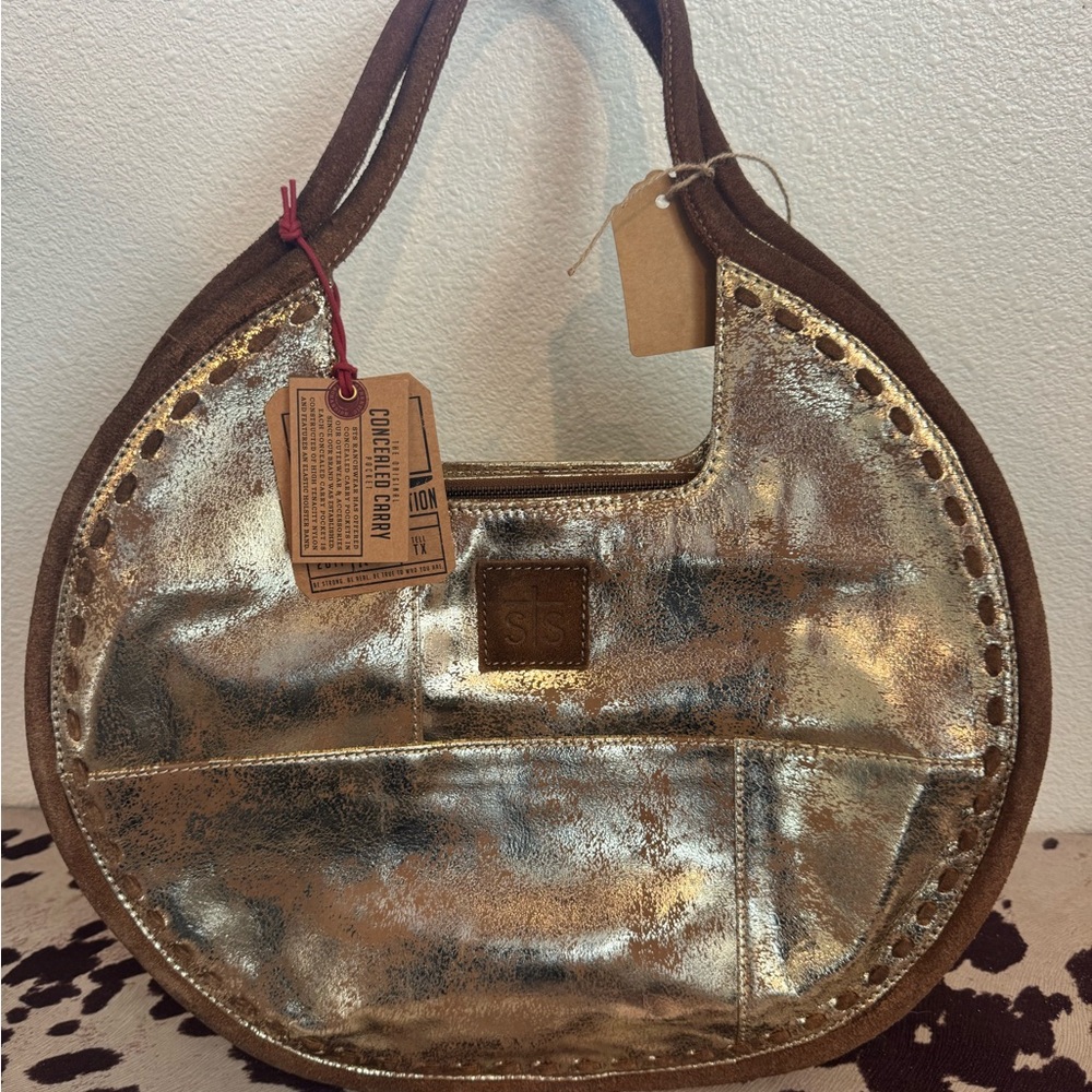 STS Ranchwear Gold and Brown Shoulder Bag